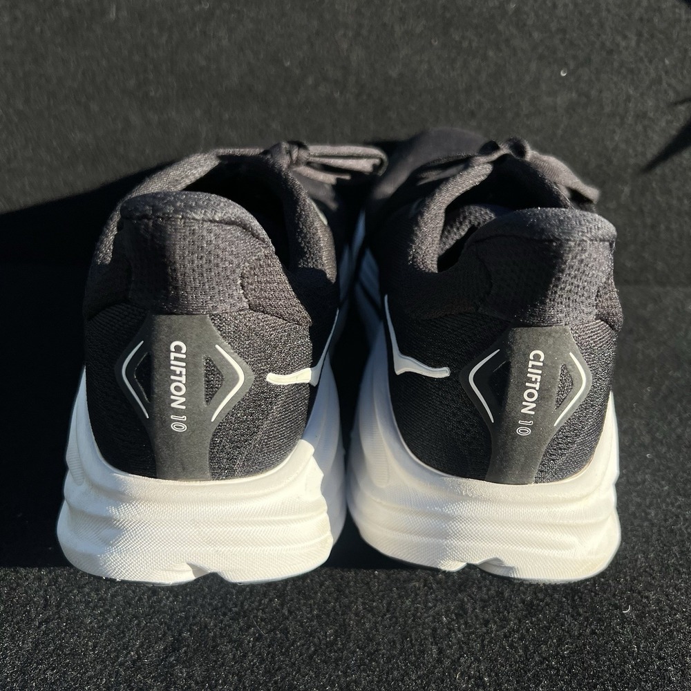Hoka Clifton 10 Black Running Shoes Mens Size 11 2E Wide US Comfort 1162032 BWHT - Picture 4 of 8